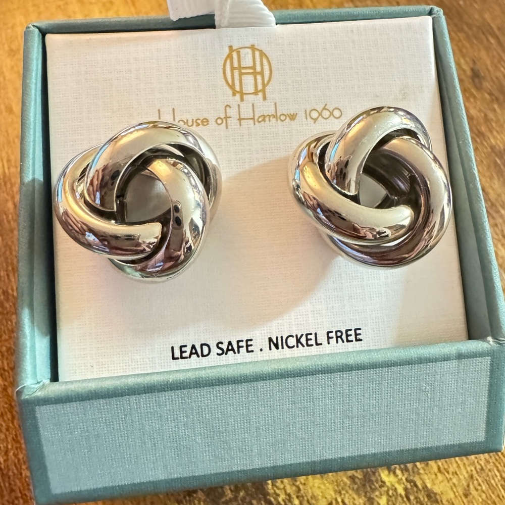 House of Harlow 1960 Twisted Silver Earrings